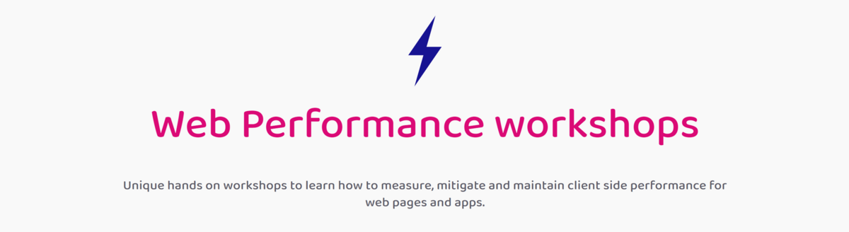 Web Performance Workshops