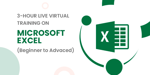 3-hour Live Virtual Training on Microsoft Excel from Beginner to Advanced
