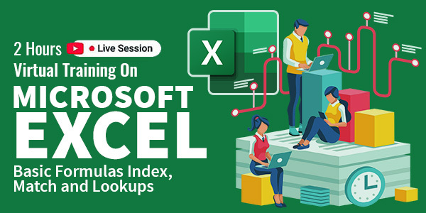 2 Hour Live Virtual Training on Microsoft Excel - Basic Formulas Index, Match, and Lookups